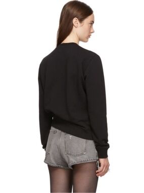 Saint Laurent Black Crewneck with White Star Details M